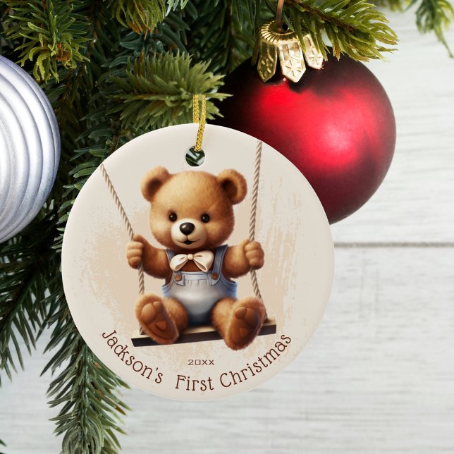 Adorno De Cerámica El primer día de Navidad del bebé en remo (Subido por el creador)