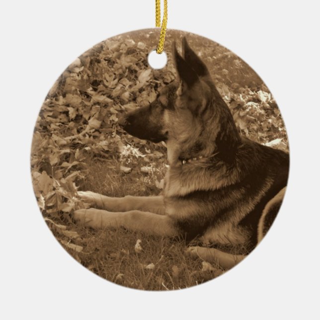 Adorno De Cerámica El primer navidad del perrito (Frente)