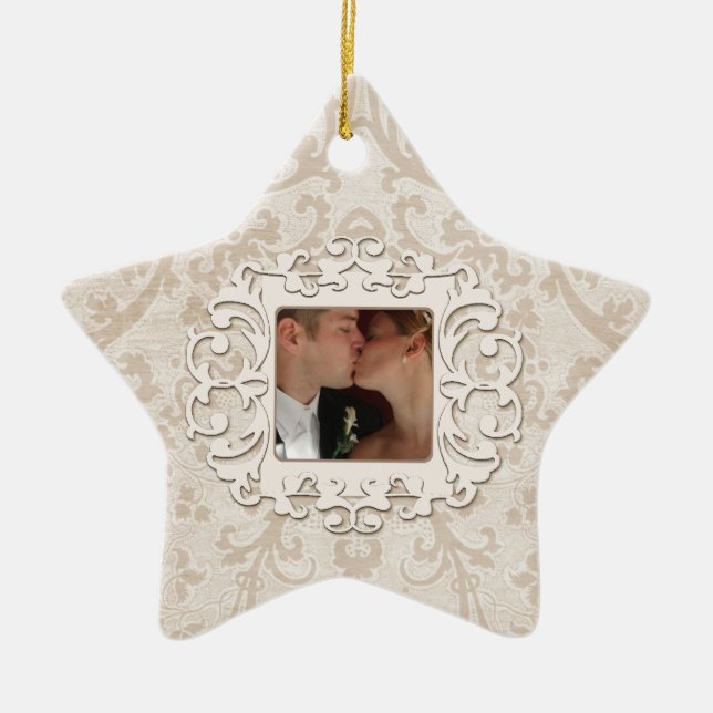 Adorno De Cerámica El primer navidad elegante junto personaliza la (Frente)