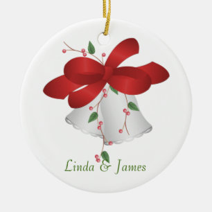 Adorno De Cerámica El primer navidad junto adorna personalizado