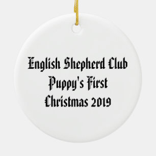 Adorno De Cerámica El primer pastor inglés de la Navidad 2019 de Pupp