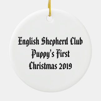 Adorno De Cerámica El primer pastor inglés de la Navidad 2019 de Pupp