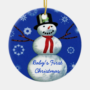 Adorno De Cerámica El primer personalizable de citas navideñas de Sno