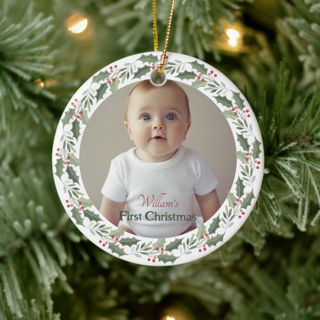Adorno De Cerámica El primer Personalizado de fotografía navideña del (Subido por el creador)