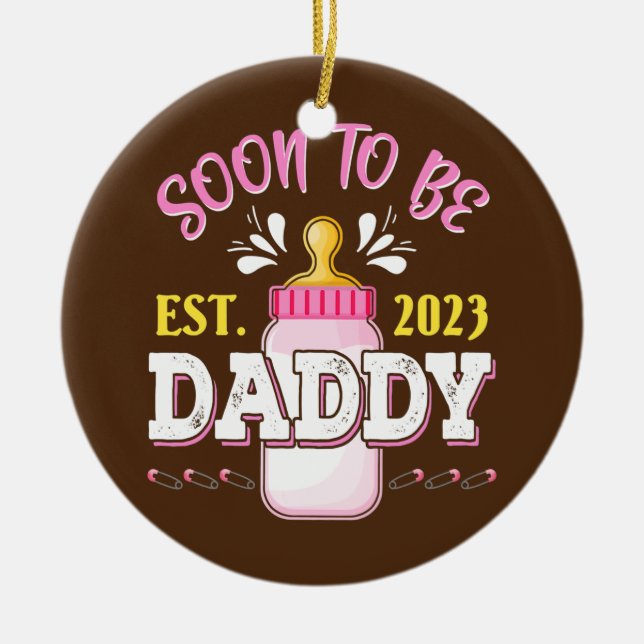 Adorno De Cerámica El Primer Regalo De Papá Nuevo Pronto Para Ser Pap (Frente)