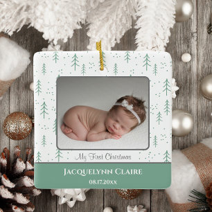 Adorno De Cerámica El primer regalo verde de bienvenida para bebe