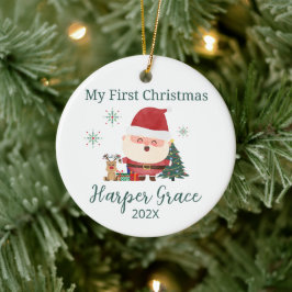 Adorno De Cerámica El primer reno de Papá Noel personalizado