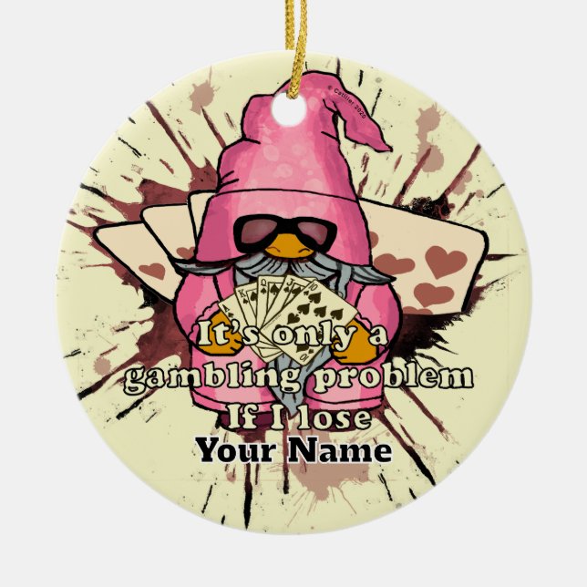 Adorno De Cerámica El problema del juego gnome (Frente)