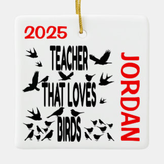 Adorno De Cerámica El profesor ama a los pájaros PERSONALIZADO