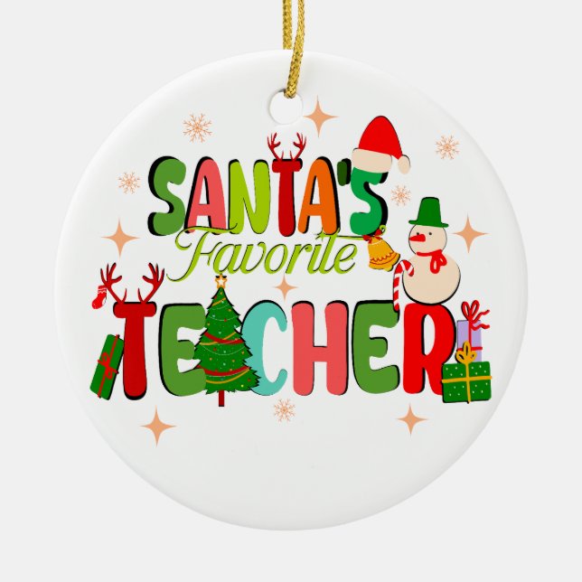 Adorno De Cerámica el profesor favorito de santa.regalo personalizado (Frente)