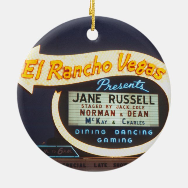 Adorno De Cerámica El Rancho Vegas Rótulo Neon 1959 Casino Las Vegas (Atrás)