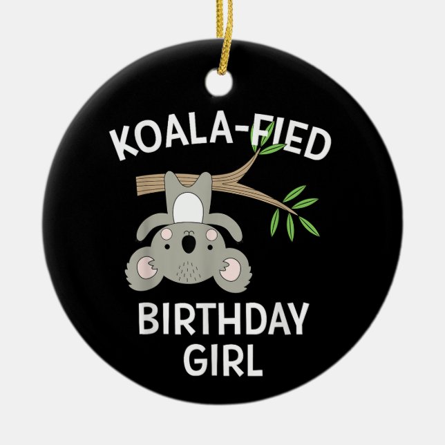 Adorno De Cerámica El regalo de Funny Pun, Chica de cumpleaños de Koa (Frente)