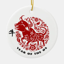 Adorno De Cerámica El regalo del año Ox chino