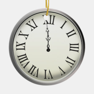 Adorno De Cerámica El reloj pega Noche Vieja de medianoche