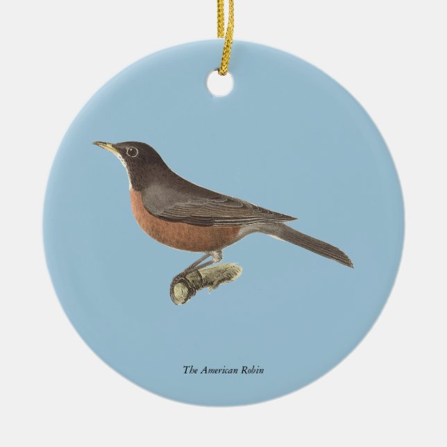 Adorno De Cerámica El Robin Americano (Turdus migratorius) Aves de Nu (Frente)