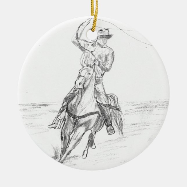 Adorno De Cerámica El Roping del vaquero (Frente)