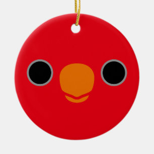 Adorno De Cerámica El rostro de una Loria Roja