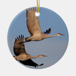 Adorno De Cerámica el sandhill cranes en vuelo