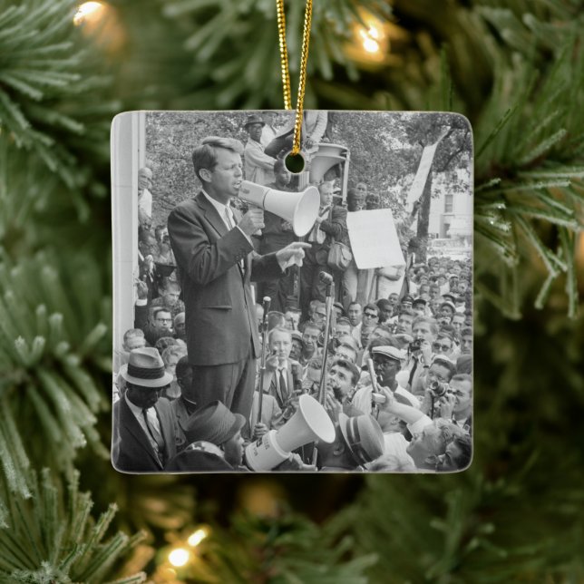 Adorno De Cerámica El senador Robert Kennedy haciendo campaña por el  (Árbol)