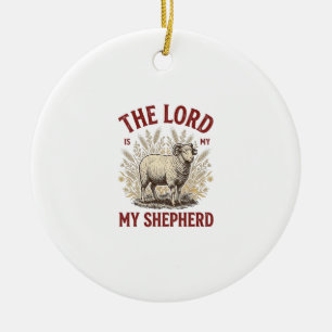 Adorno De Cerámica El Señor Es Mi Pastor Diseño De Camiseta De Oveja 
