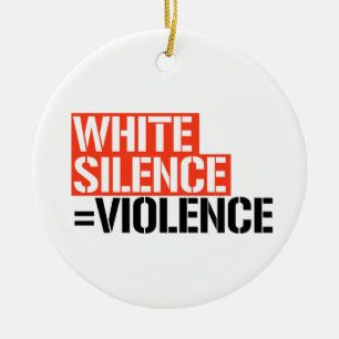 Adorno De Cerámica El silencio blanco es violencia