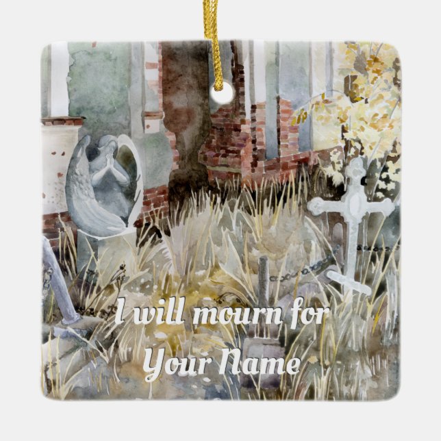 Adorno De Cerámica El silencio eterno en el cementerio (Anverso)