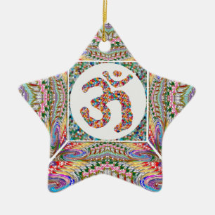 Adorno De Cerámica El sitio de la YOGA y el mantra de OM en n trasera