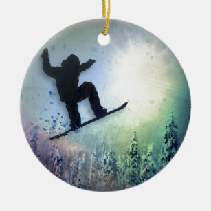 Adorno De Cerámica El Snowboarder: Aire
