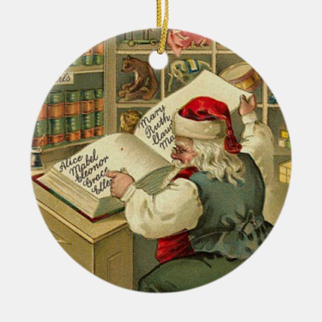 Adorno De Cerámica El taller de Santa (Frente)