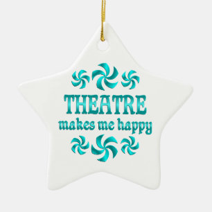 Adorno De Cerámica El teatro me hace feliz