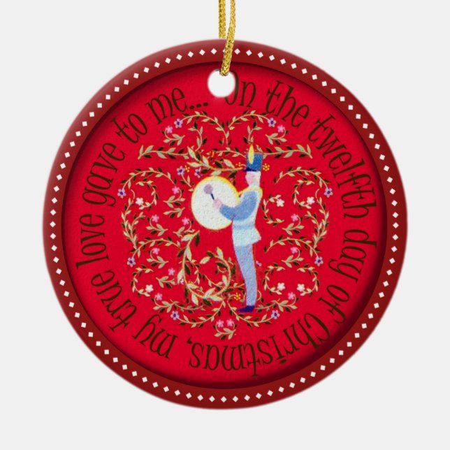 Adorno De Cerámica El teclear de doce baterías (Frente)