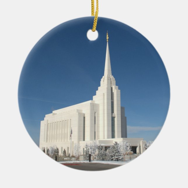 Adorno De Cerámica El templo de Rexburg LDS (Frente)