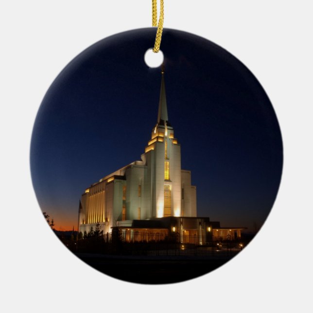 Adorno De Cerámica El templo de Rexburg LDS (Frente)