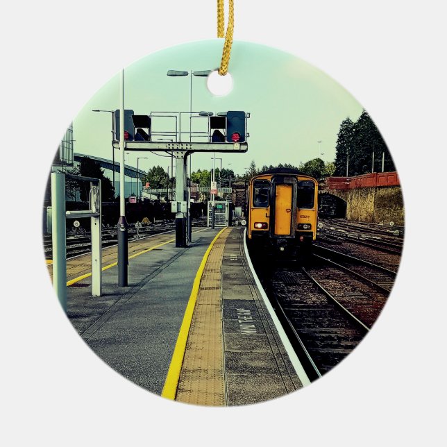 Adorno De Cerámica El tren en las vías (Frente)