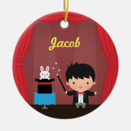 Adorno De Cerámica El truco mágico del conejito del mago lindo