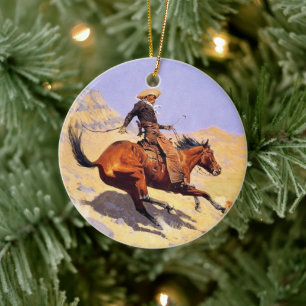 Adorno De Cerámica El vaquero (por Frederic Remington)