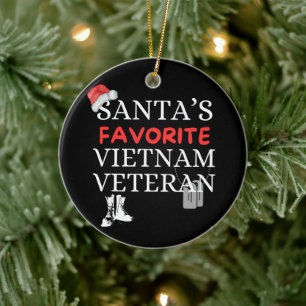 Adorno De Cerámica El veterano de Vietnam favorito de Santa