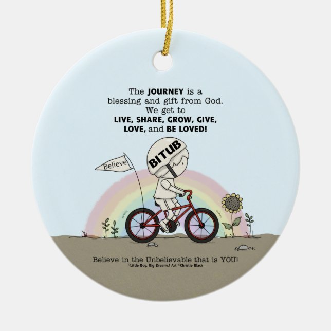 Adorno De Cerámica El viaje es un regalo (Frente)