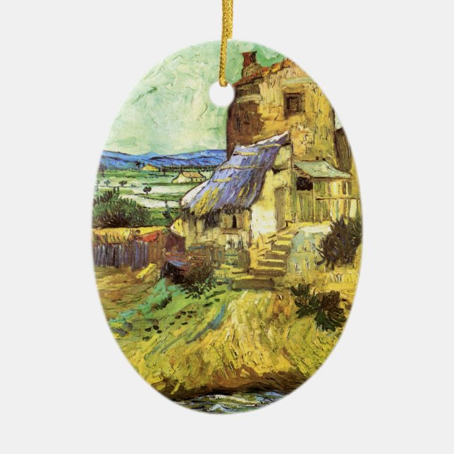 Adorno De Cerámica El viejo molino de Vincent van Gogh (Frente)