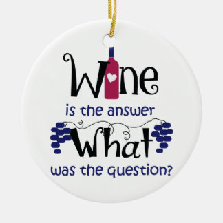 Adorno De Cerámica El vino es la respuesta