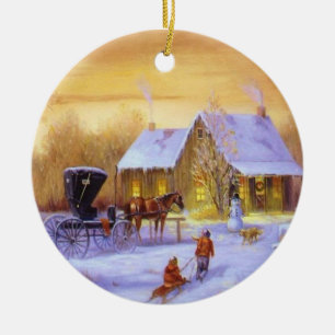 Adorno De Cerámica El vintage personaliza navidad del navidad de la