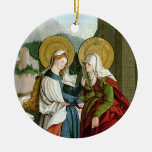 Adorno De Cerámica El Visitation (aceite en el panel)