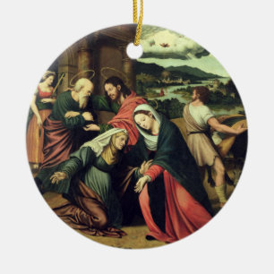 Adorno De Cerámica El Visitation (aceite en el panel) 2