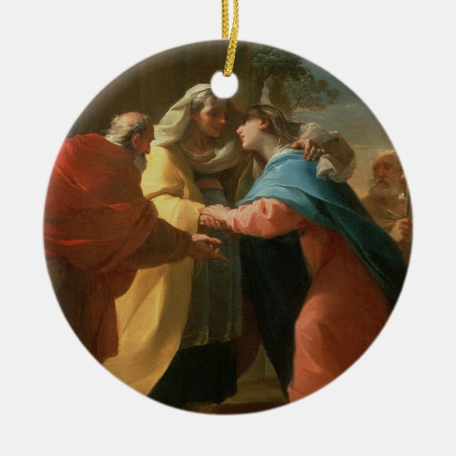 Adorno De Cerámica El Visitation (aceite en lona) (Frente)