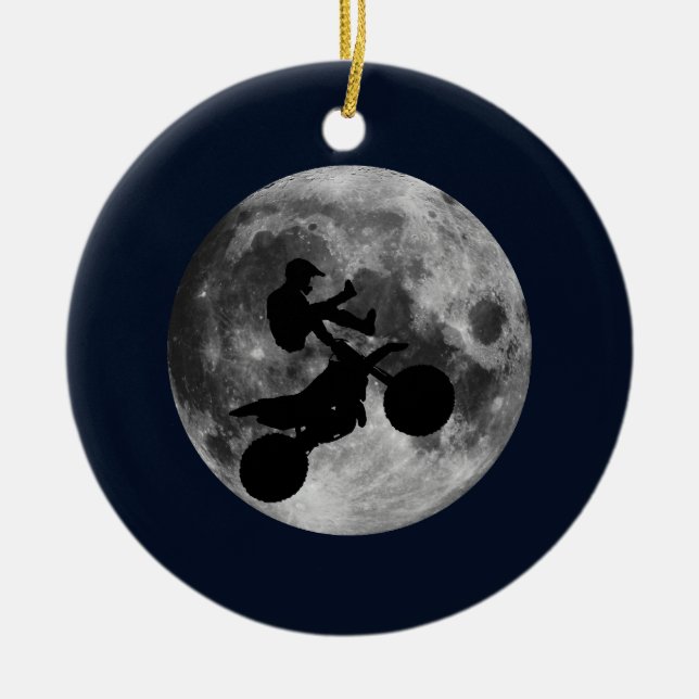 Adorno De Cerámica El volar arriba (motocrós) (Frente)