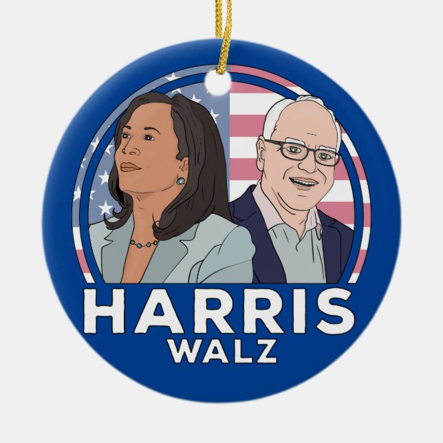 Adorno De Cerámica Elección de Harris Walz (Frente)
