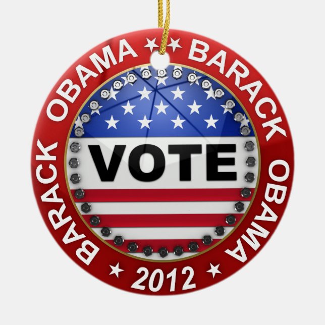 Adorno De Cerámica Elección presidencial Barack Obama 2012 (Frente)