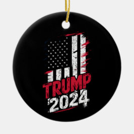 Adorno De Cerámica Elección TRUMP 2024 USA Bandera Vintage