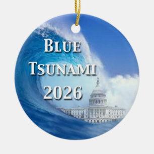 Adorno De Cerámica Elección Tsunami Azul 2026
