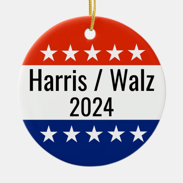 Adorno De Cerámica Elecciones Harris Walz 2024 (Frente)